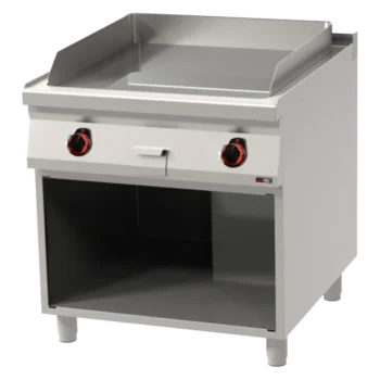 Piastra grill 71x65 elettrica liscia con base 400 V | REDFOX - FTH 90/80 E