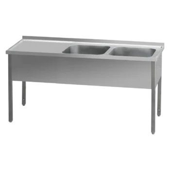 Lavabo 140x70x90 - 2x évier 40x50x30, égouttoir à gauche | REDFOX - MSDOL 7014