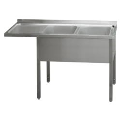 Washing table 150x70x90 - 2x sink 40x50x30 left drainer | REDFOX - MSDOL/M 7015