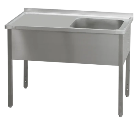 Table de lavage 120x60x90 - 1x évier 50x40x30 égouttoir gauche | REDFOX - MSJOL 6012