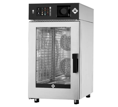 Four électrique à convection SLIM 10 bacs GN 1/1, avec bac de lavage automatique, panneau de commande tactile 7", 400 V, porte gauche | RM - MSTBB 1011 EL