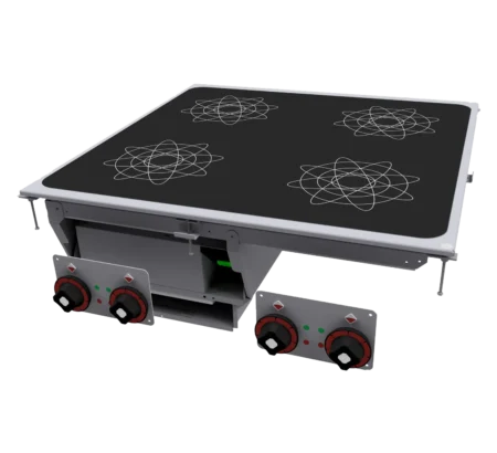 Induktionsspis drop-in elektrisk 4x drop-in kokplattor 400 V | RM - PCID-68ET