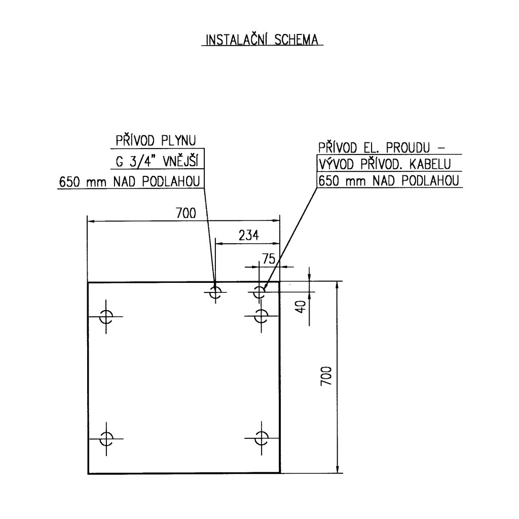 ALBA G-C-4/700 Plynový sporák - 4 hořákový D dvířka PB - зображення 6