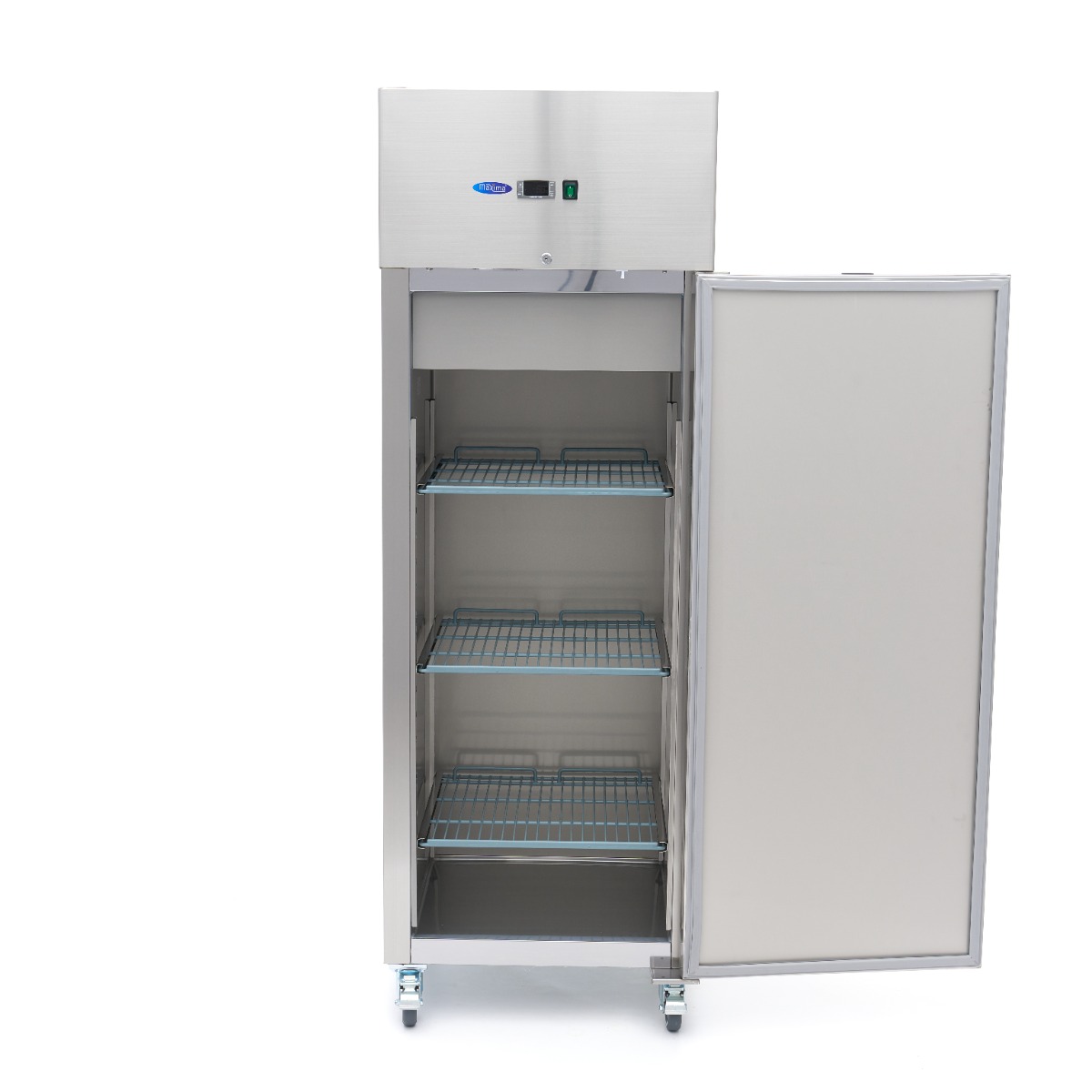 Chladnička 400 l - 3 nastavitelných polic - nerezová ocel - na kolečkách - Hình ảnh 4