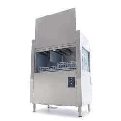 Băng chuyền giỏ rửa chén - Cửa thoát bên trái