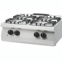 Poêle à gaz robuste – 4 brûleurs – double – profondeur 70 cm – 30 kW