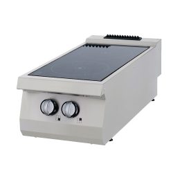 Heavy Duty infraroodkooktoestel - 2 branders - elektrisch - dubbele eenheid - 70 cm diep