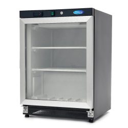 Freezer - 200 l - black - with glass door