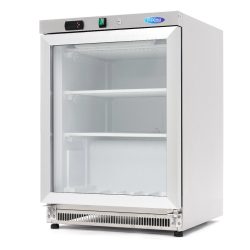 Freezer - 200 l - stainless steel - with glass door