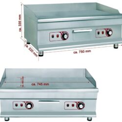Plancha de parrilla lisa 75 cm 2x230V