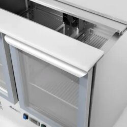 Mesa refrigerada de cristal de dos puertas con tapa abatible, Arctic, 247L