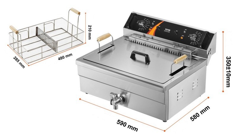 Máy chiên điện để bàn, 4500W, 20L