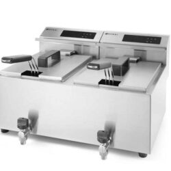 Máy chiên ngập dầu kỹ thuật số Profi Line có lỗ thoát nước - 2x 8 l, HENDI, 7000W