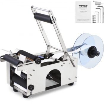 Halbautomatische Etikettiermaschine für runde Flaschen, 50 Stück/min, 12–90 mm