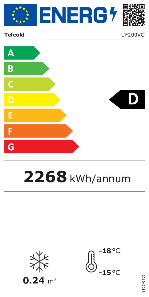 Gefrierschrank-Glastür, Edelstahl TEFCOLD UF 200 VSG