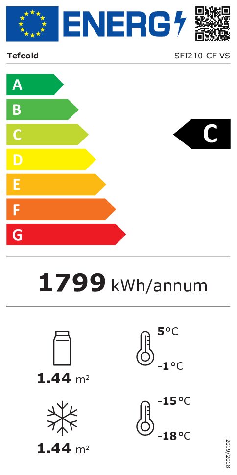 Réfrigérateur/congélateur de supermarché noir SFI210B-CF VS