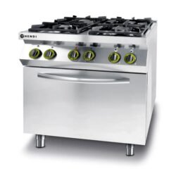 Cuisinière à gaz 4 feux, four électrique GN 1/1, HENDI, 19 kW