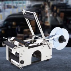 Máy dán nhãn chai tròn bán tự động, 50 cái/phút, 12-90mm