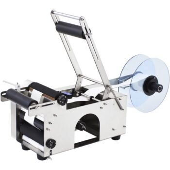 Halbautomatische Etikettiermaschine für runde Flaschen, 50 Stück/min, 12–90 mm