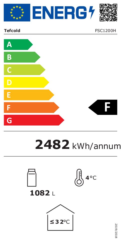 Glazed refrigerator door TEFCOLD FSC 1200 H