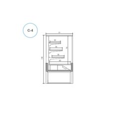 Felszolgáló édesipari vitrin Zoin Kristall C4 100